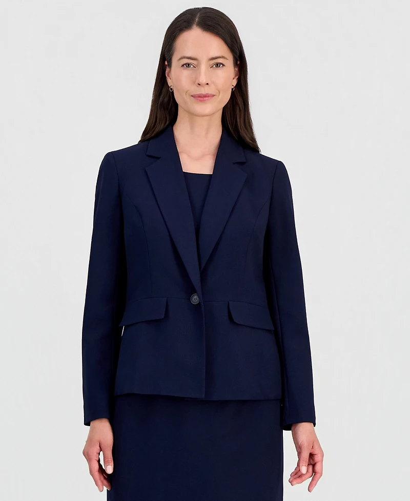 Le Suit Women's One-Button Peplum Jacket & Basic Sheath Dress