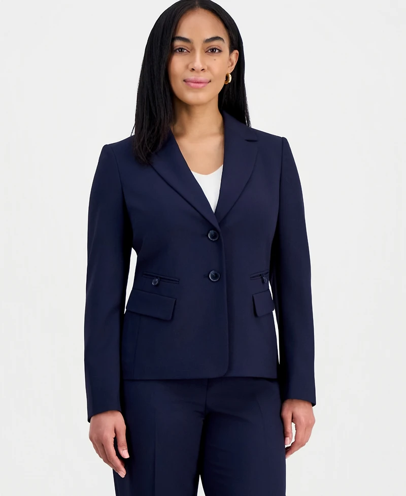Le Suit Women's Four-Pocket Jacket & Fly-Front Wide-Leg Pants