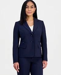 Le Suit Women's Four-Pocket Jacket & Fly-Front Wide-Leg Pants