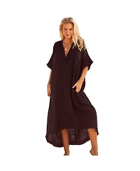 Swimsuits for All Women's Cotton Gauze High-Low Sun Dress Cover Up