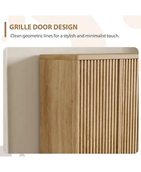 homfan 5 Tier Shoe Cabinet with Fluted Door, 13.7 x 31.6 41.5