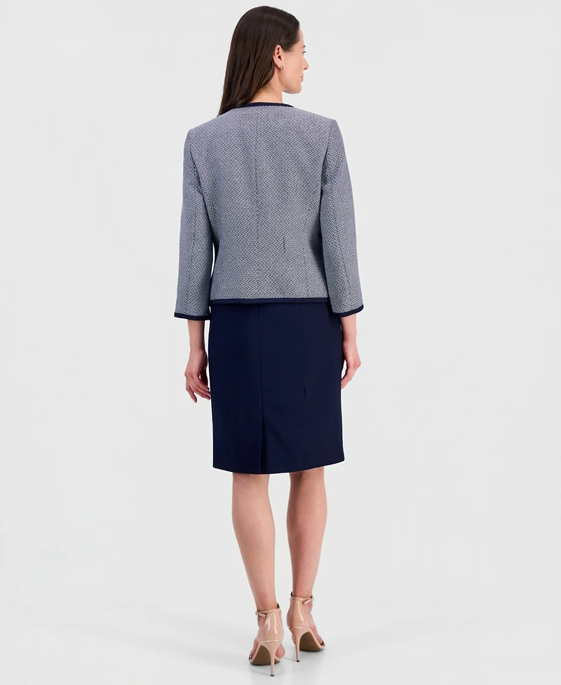 Le Suit Women's Zipper-Pocket Open Cardigan & Empire-Seamed Dress