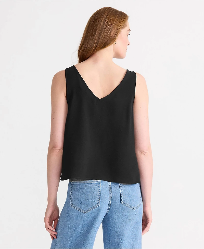 Lands' End Women's Creaseless Vneck Sleeveless Top