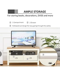 Homcom Tv Entertainment Corner Organizer Sd Storage Cabinet, Tv Up To 50"