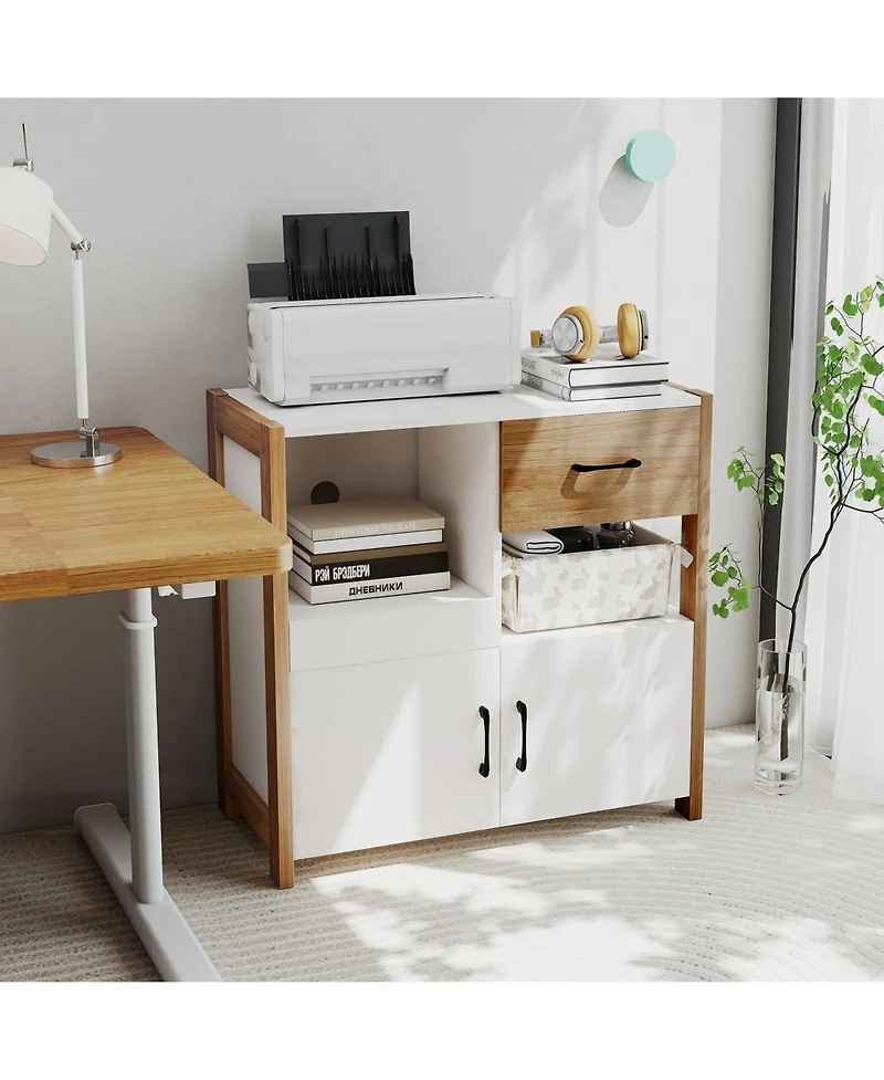 Sugift Kitchen Storage Cabinet with Drawer Pull Out Shelf and Doors