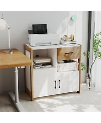 Sugift Kitchen Storage Cabinet with Drawer Pull Out Shelf and Doors