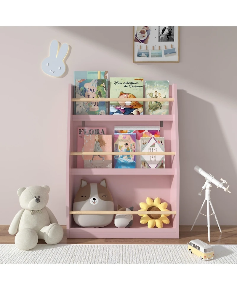 Jujabu 3-Tier Kids Book Rack Bedroom Playroom Classroom Organizer