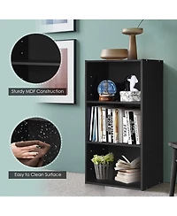 Sugift Modern Three Shelf Bookcase Storage Display Cabinet