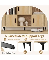 Sugift Sideboard Storage Cabinet with Doors and Open Compartments