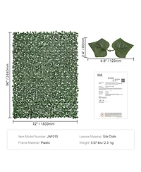 Sugift Ivy Privacy Fence, 96 x 72 in, Artificial Green Wall, Faux Hedges for Garden and Patio