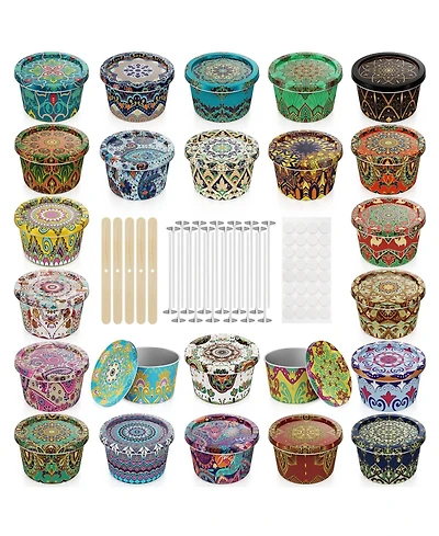 Gnuadz Empty Candle Tin Making Kit with Lids, 2.5 oz