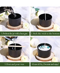 Gnuadz Glass Candle Jars with Airtight Lids 15 Pack