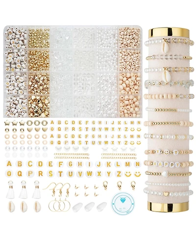 Gnuadz 335pcs, Stone Beads Kit Irregular Diy Craft Bracelet Necklace Earrings Transparent