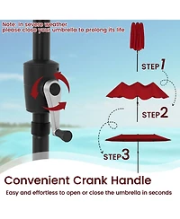 Sugift 13 ft Double Sided Patio Market Umbrella with Crank Handle