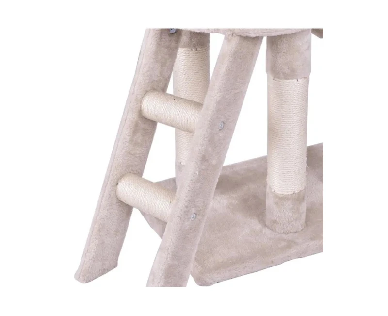 Zeus and Ruta 56 Inch Cat Play Tree with Condo Scratching Posts and Ladder for Indoor Cats