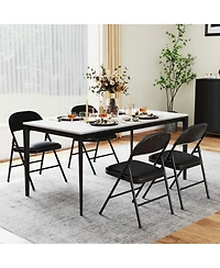 Gouun Padded Folding Chairs 2-Pack with Reinforced Metal Frame