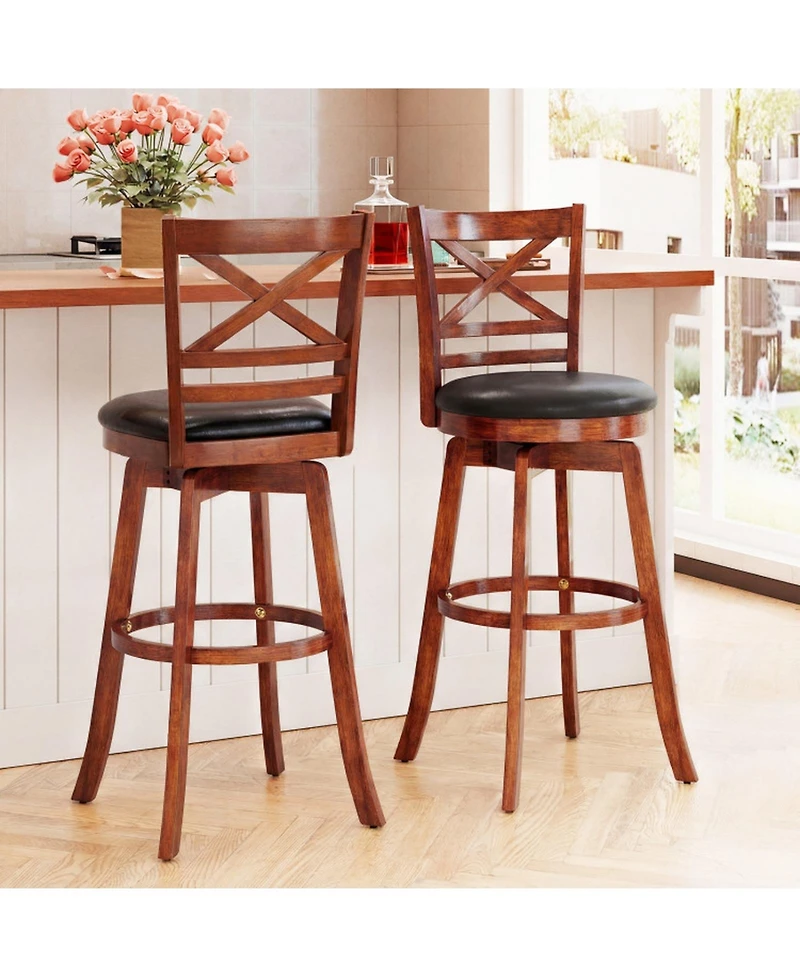 Gouun 29 in Swivel Bar Height Stools Set of 2