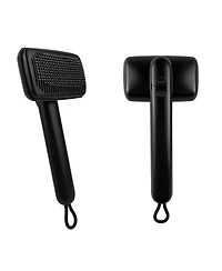 Aronkl Self Cleaning Deshedding Cat Brush Adjustable 2 Level Pins One Click Ergonomic Handle For Small Pets