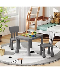 Sugift 3 Pieces Multifunction Activity Kids Play Table and Chair Set