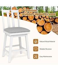 Gouun 25 in Swivel Counter Height Bar Stools Set of 2 with Rubberwood Frame