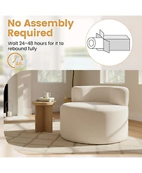 Gouun Moon-Shaped Floor Sofa Chair with Soft Teddy Fleece