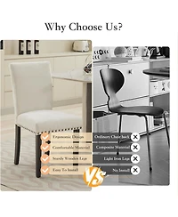gaomon Dining Chairs Set of Upholstered Parsons Diner Room Chair Sets Fabric Kitchen Chairs with Nailhead Trim/Sturdy Wood Legs and Padded Cushion