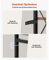 Sugift 7-Tier Corner Bookshelf, 79" Tall, Metal Frame and Wooden Shelves, Industrial