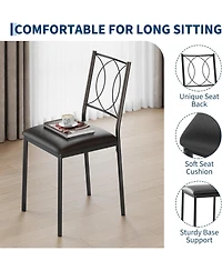 gaomon Dining Table Set for 2, Small Kitchen Table with Upholstered Chairs, Farmhouse Wood Dining Table Chairs for Kitchen Room, Small Spaces