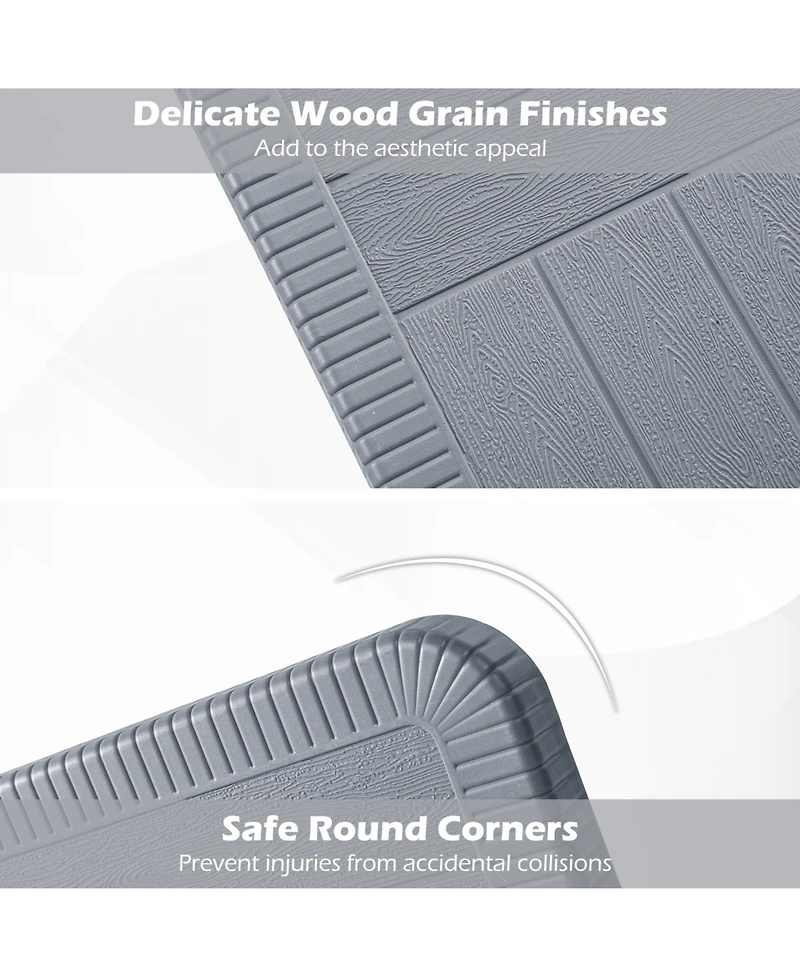 Sugift Square Outdoor Picnic Table Bench Set for Four to Eight People