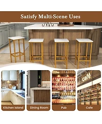 Gouun Counter Height Bar Stools Set of 4 with Wood Frame