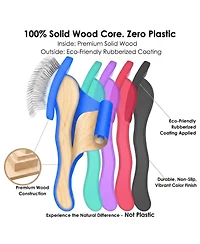 Aronkl Dog Slicker Brush Grooming Kit Long Hair Detangles Mats Shedding Wooden Handle Combs