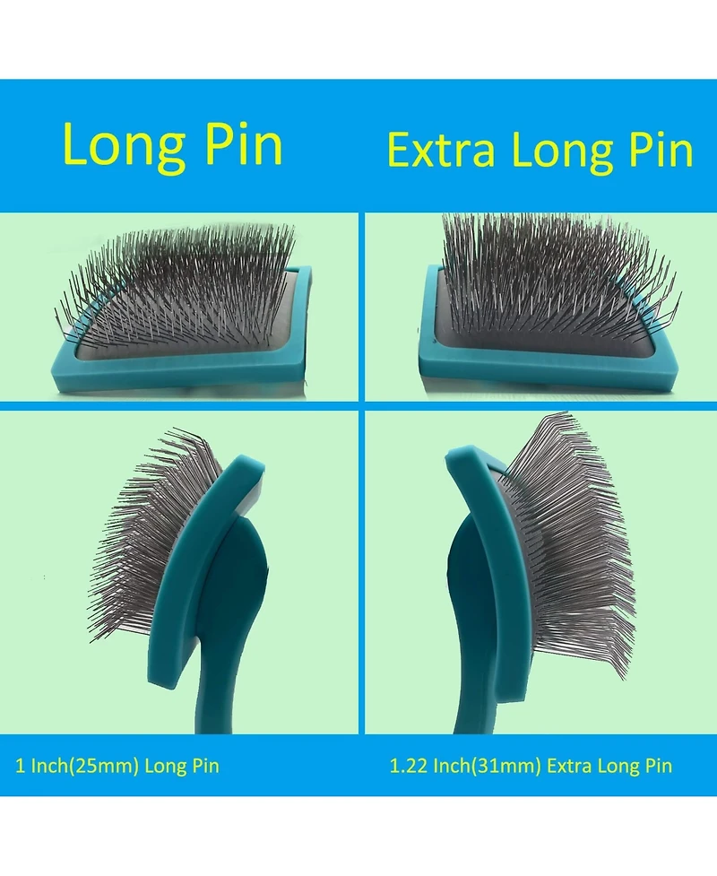 Aronkl Dog Slicker Brush Extra Long Pins Grooming Shedding Tangles Loose Hair for Medium Long Hair Dogs Cats