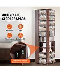 Sugift Media Storage Cabinet, Rotating Tower, Holds 1040 CDs, Espresso Finish