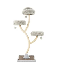 Zeus & Ruta 70 Inch 4 Tier Cat Activity Center with 3 Perches Playful Balls and Resting Hideout