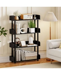 Slickblue 4 Tier Open Bookcase Industrial Shelf with Anti Tip Hardware