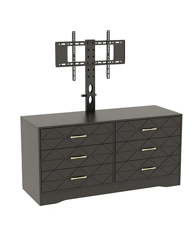 gaomon 6 Drawer Tv Stand Dresser for 32-80 Inch TVs, Wood Entertainment Center with Adjustable Mount.