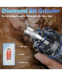 Aronkl 2-in-1 Pet Nail Clippers Grinder with Led Lights Usb Rechargeable Quiet Safe for Dogs Cats Large Medium Small