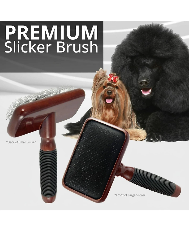 Aronkl Slicker Brush for Dogs Professional Grooming Undercoat Removal Long Short Hair Stainless Steel Pins Maplewood Handle