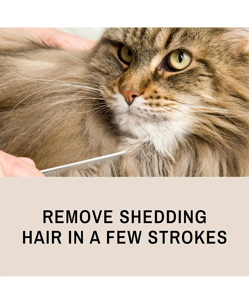 Aronkl Proglide 6" Cat Deshedding Detangling Comb Dual Length Rounded Pins