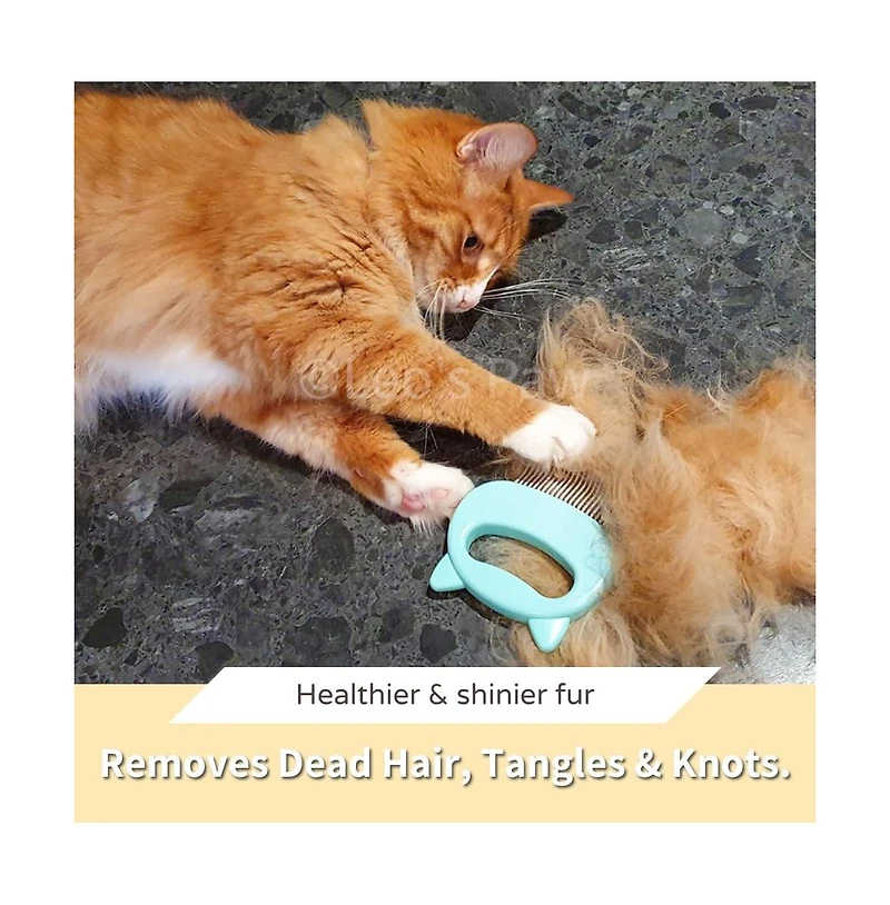 Aronkl Pet Hair Removal Massaging Shell Comb Deshedding Brush Dematting Tool for Cats Dogs Bunnies