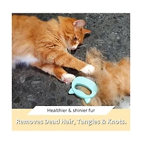 Aronkl Pet Hair Removal Massaging Shell Comb Deshedding Brush Dematting Tool for Cats Dogs Bunnies