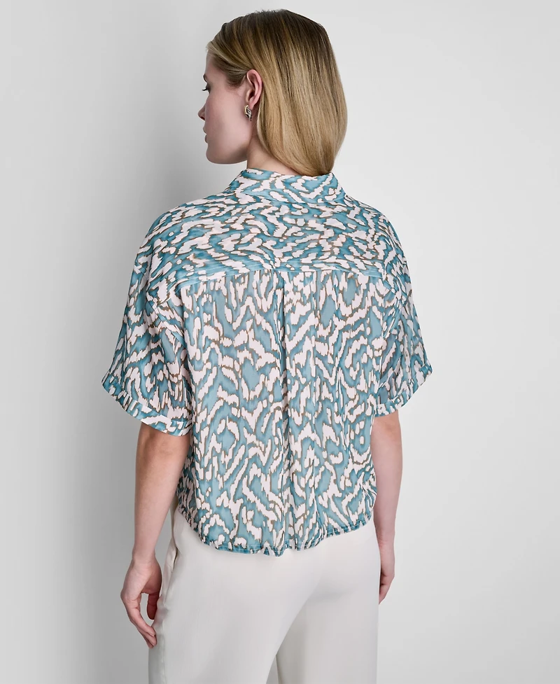 Dkny Women's Printed Short-Sleeve Shirt