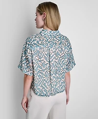 Dkny Women's Printed Short-Sleeve Shirt