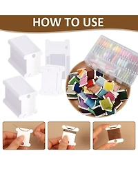 Gnuadz 200pcs Embroidery Floss Bobbins Plastic Organizer Sewing Machine Bobbin Thread Holder Storage Needlework Supplies