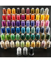 Gnuadz Polyester Embroidery Machine Thread Kit 63 Colors 500m Spool Universal Sewing