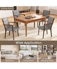 Gouun High-Back Wooden Accent Chairs Set of 2 with Padded Cushions