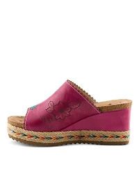 L`Artiste Women's Delraybeach Wedge Sandal with Hand-painted Comfort Design