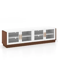 Gouun 70 in Tv Stand with 4 Tempered Glass Doors for TVs up to 75