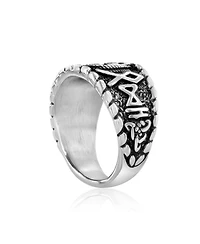 Metallo Stainless Steel Oxidized Designed Ring