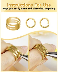 Gnuadz 2400pcs Jump Rings Kit Jewelry Making Supplies Necklace Repair Lobster Clasps Pliers Tweezer Opener Earrings Charms